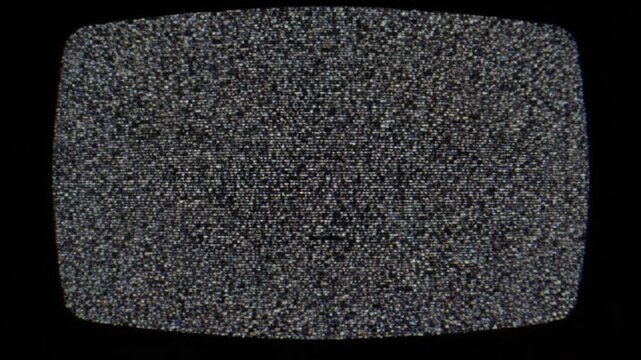 Retro Television Screen Displaying Static and Glitch Interference