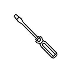 Obraz premium Vector illustration icon a black line drawing of a screwdriver