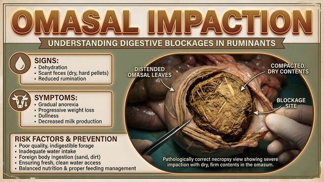 Omasal impaction in ruminants digestive blockage symptoms and prevention
