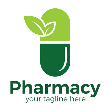 Herbal Capsule Leaf Medicine Logo &ndash; Natural Pill Pharmacy Vector Icon Download
