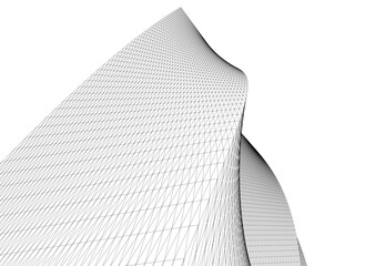 Architectural drawing. Futuristic 3d background