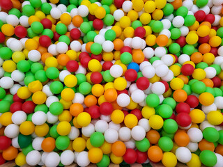 A beautiful background of colorful balloons in a dry play pool