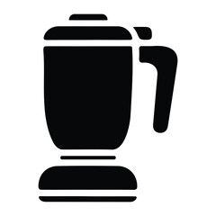 Electric Kettle Icon of Kitchen Water Boiler and Household Tea Pot Silhouette