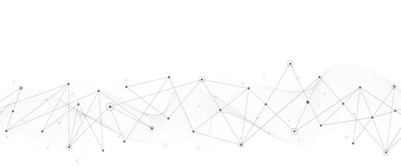 Abstract white blue digital technology futuristic communication high tech concept background. Technology dots lines connect network background.