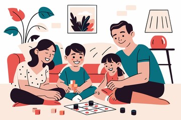 Family spending time together at home