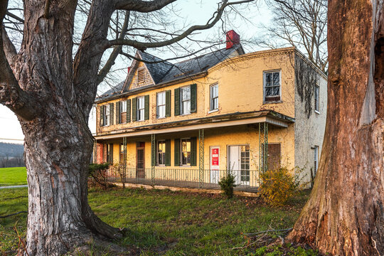 Burkittsville, Maryland, USA - November 2020 - Photo of the Hamilton Willard Shafer Farm, which served as Union Gen. William B. Franklin's 6th Corps Headquarters on the afternoon of September.