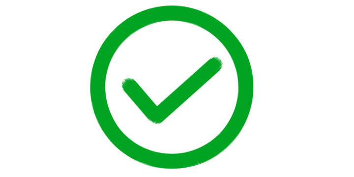 Green Check Mark Circle &ndash; Verified Success Approval Symbol isolated on png 