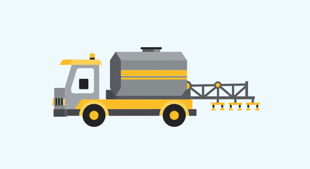 Naklejka premium Agricultural Sprayer Truck For Crop Care And Field Treatment Illustration