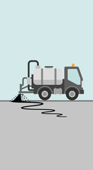 Asphalt Sealing Truck Applying Protective Coating to Roadway