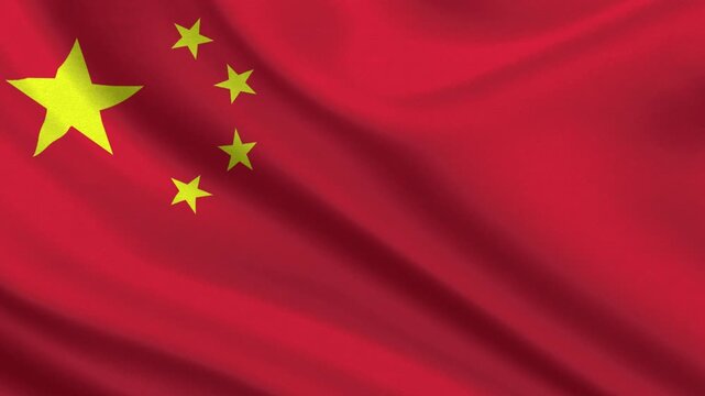 Chinese flag waving looping footage Full 4K (3840 x 2160) Realistic Chinese Flag Looping background. Looping Closeup Full 4K (3840 x 2160) footage. Chinese country flags. October 1st