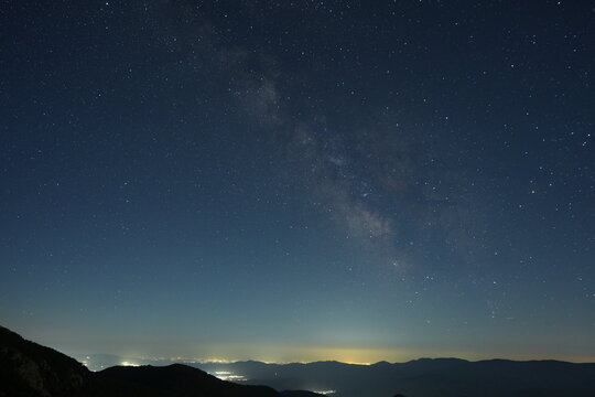 starry night sky above Kozya Stena, Bulgaria