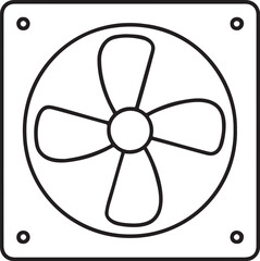Fototapeta premium line drawing of a computer cooling fan