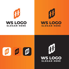 Obraz premium WS Letter Logo Design | Modern Abstract Monogram Icon for Technology, Startup & Brand Identity