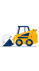 Naklejka premium Compact Construction Vehicle Operations And Load Transfer
