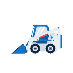 Compact Construction Vehicle With Loader Bucket For Earthmoving Tasks