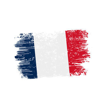 France flag with grunge effect - vector illustration