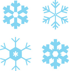 set of four snowflakes