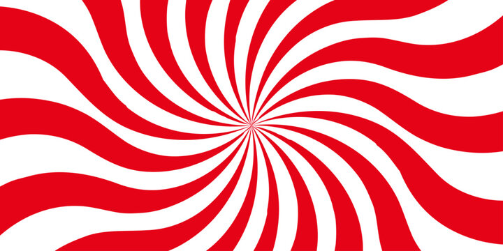Retro vintage grunge red and white radial burst sunburst ray pattern. Sunburst vector copyspace background. Vintage sunrays illustration swirl line. Abstract circuses, stripe background design.
