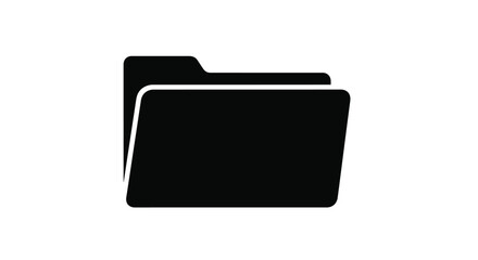 Obraz premium Simple black folder icon on a clean white background