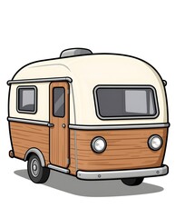 Vintage Wooden Caravan for Outdoor Adventures and Road Trips in Scenic Nature Locations