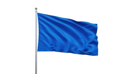 Blue flag fluttering in wind