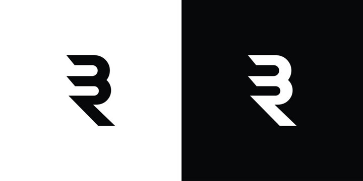 Modern and unique letter BR initials logo design