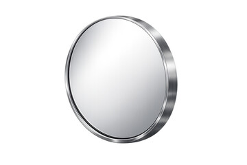 Silver blank metallic coin vector with transparent background