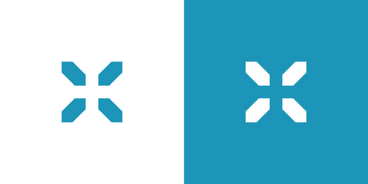 X logo design initials a combination of modern and simple health cross sign