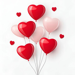 Pure vector Valentine card illustration with heart, clean flat design.