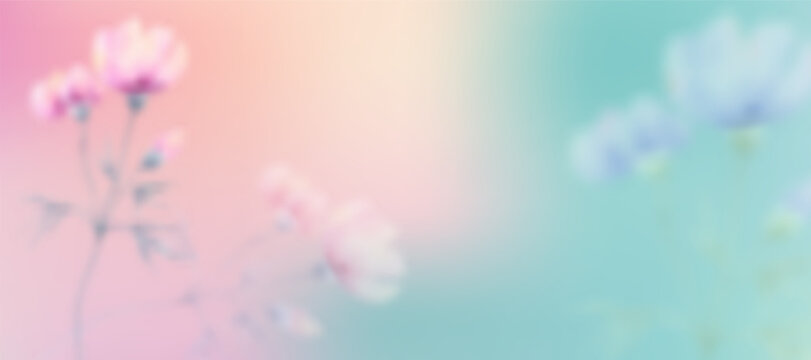 Floral spring gradient background with soft tones. 