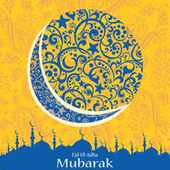 Ramadan greetings in Arabic script. An Islamic greeting card for holy month of Ramadan Kareem. Vector Illustration 