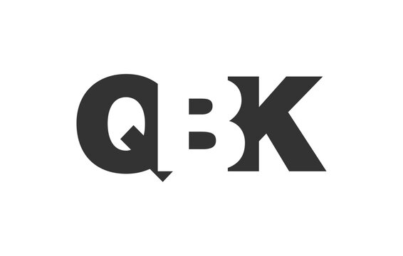 QBK logo design. Initial letter Q B K bold font style for tech startups, consulting, corporate branding. Creative company name, headlines typography identity, trendy logotype.