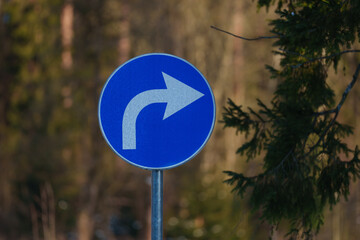 road sign on a road © talavietis