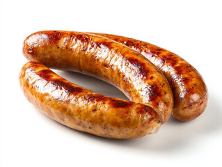 Bratwurst Sausage Isolated on White Background