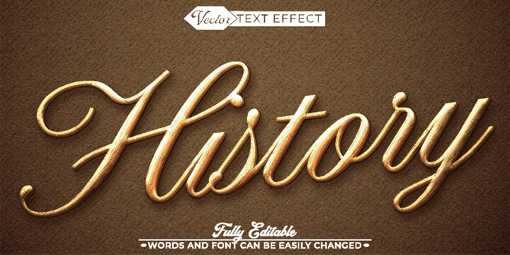   History Past Heritage Vector Fully Editable Smart Object Text Effect