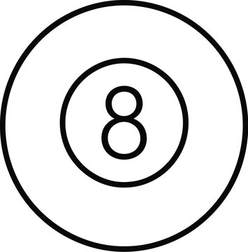 Vector  illustration of Billiard 8-ball icon isolated on transparent background