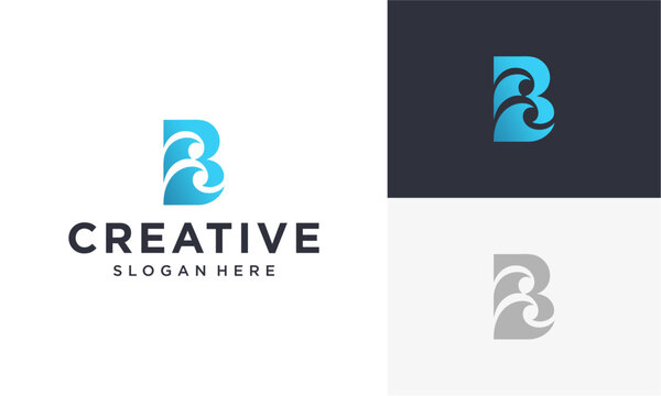 Modern logo design for creative branding featuring abstract shapes and letterforms in various color schemes and typography styles