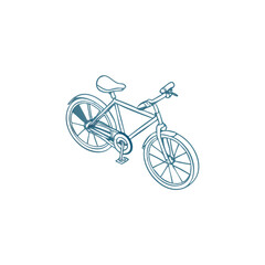 Fototapeta premium Minimalist illustration of a blue bicycle against a black background