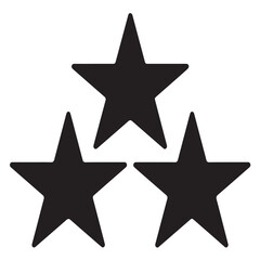 Obraz premium Three stars vector icon isolated on transparent background, rating symbol, award element, quality badge, achievement indicator