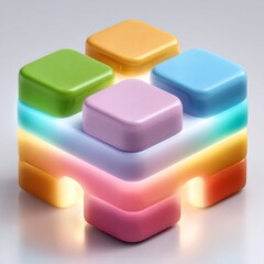 Colorful blocks arranged in a playful design on a light background for creative purposes