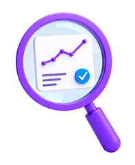 Magnifying Glass with Growth Chart and Checkmark Icon