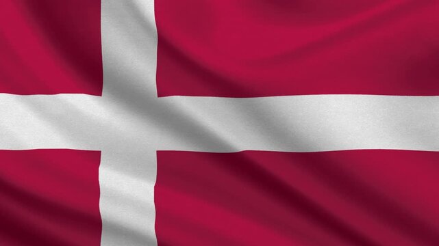 Denmark Flag flag waving looping footage Full 4K (3840 x 2160) Realistic Denmark Flag Looping background. Looping Closeup Full 4K (3840 x 2160) footage. June 5