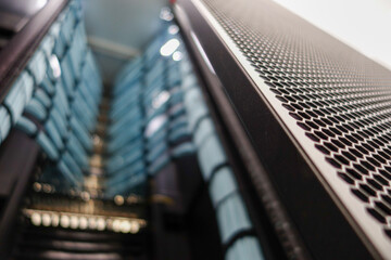 Close-Up of Server Rack with Shelving