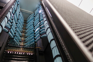 Data Center Cables in Server Rack Setup