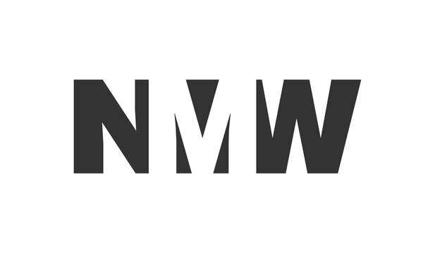 NMW logo design. Initial letter N M W bold font style for tech startups, consulting, corporate branding. Creative company name, headlines typography identity, trendy logotype.