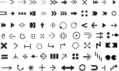 Doodle Arrow Vector Set, Modern simple arrows Arrow vector collection.