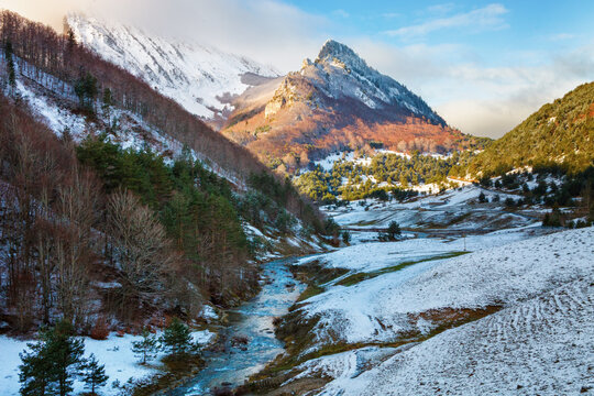 Hecho Valley, near the emblematic Oza Forest, in the Pyrenees of Huesca, spain