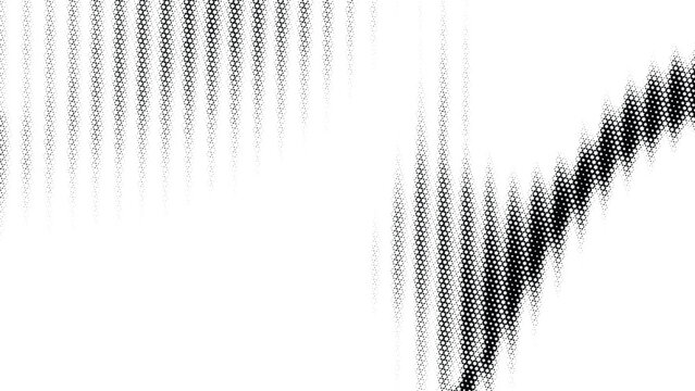 Abstract geometric pattern of grayscale hexagons creating wave effect