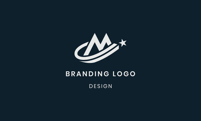 Modern branding logo design with star and mountain symbol