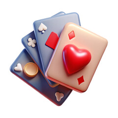 playing cards with hearts